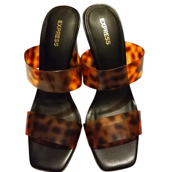 COPY - EXPRESS nwt Vinyl Square Toe High Heels sz 7 - Picture 4 of 7